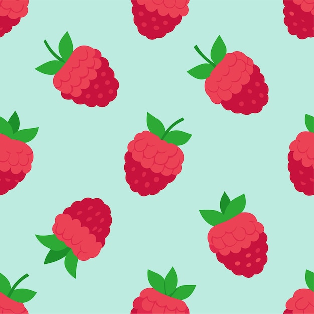 raspberry fruit seamless pattern vector art and illustration