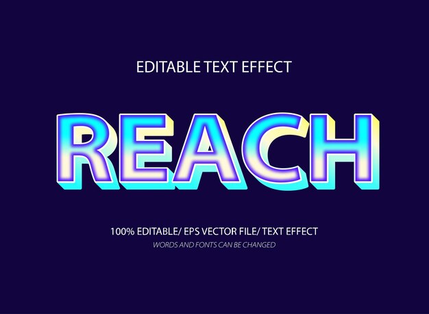 Reach 3d editable text effect template