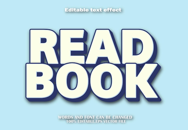 read book editable text effect 3d cartoon style