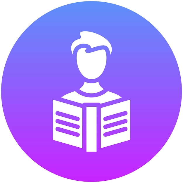 Reader Male vector icon illustration of Literature iconset