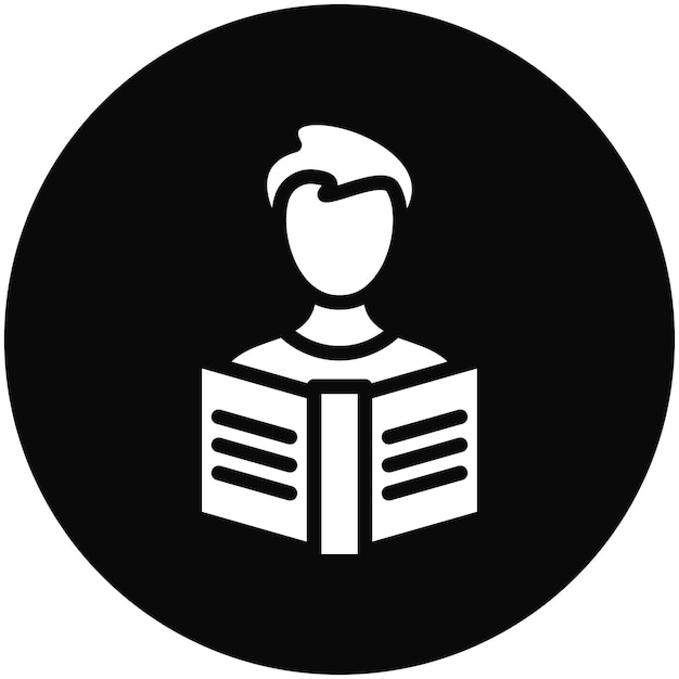 Reader Male vector icon illustration of Literature iconset