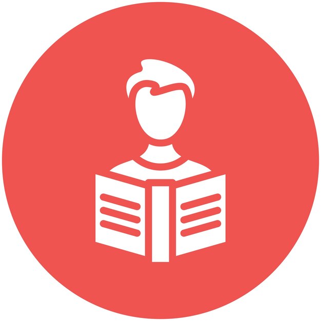 Reader Male vector icon illustration of Literature iconset