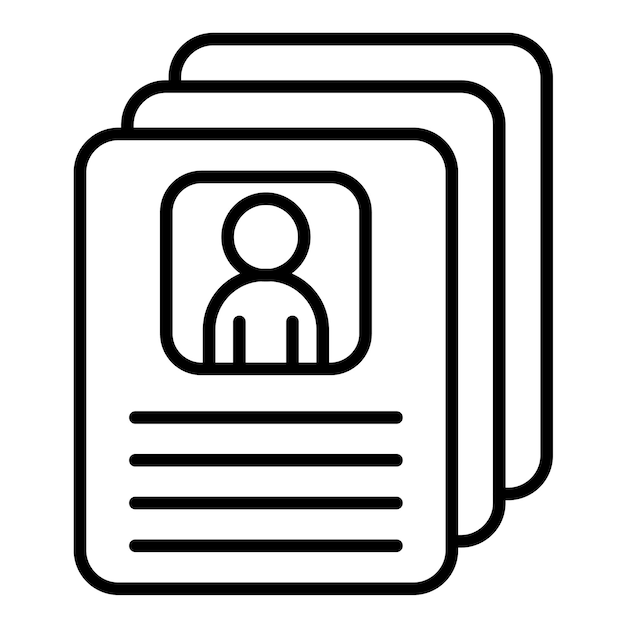 Reading Resumes Line Illustration