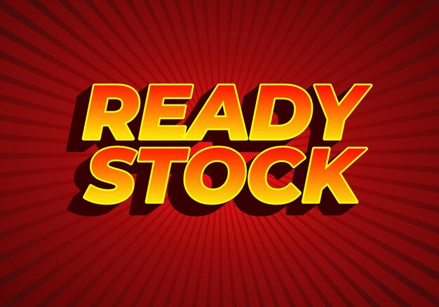 Ready stock Text effect in 3 dimension style in yellow red color