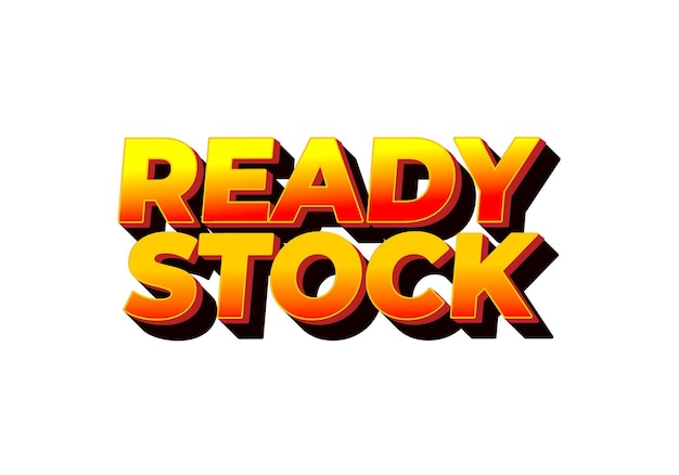 Ready stock Text effect in 3 dimension style in yellow red color