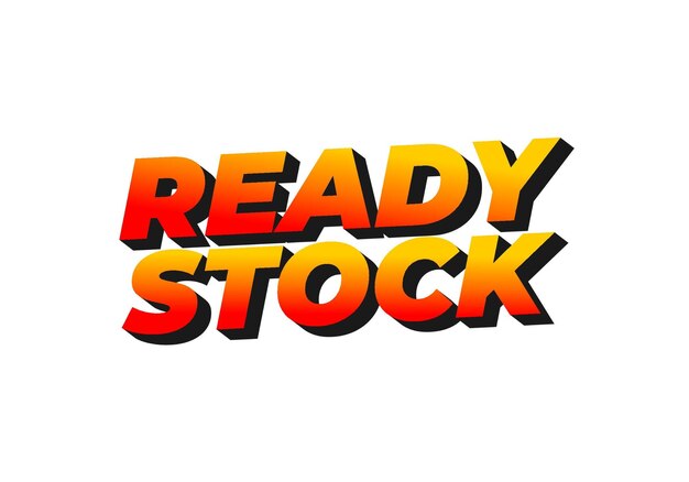 Ready stock Text effect in 3 dimension style in yellow red color