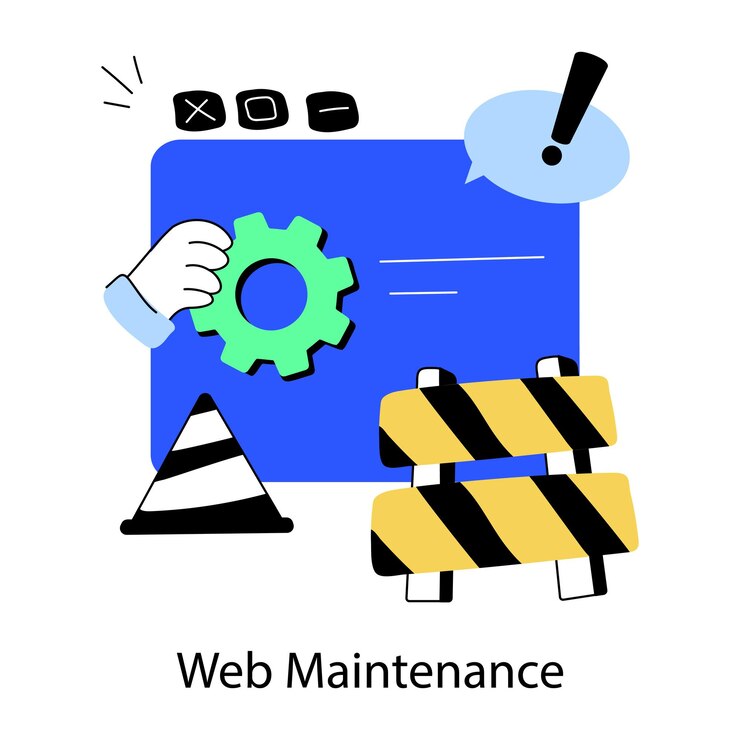 Vektör ready to use doodle mini illustration of web maintenance