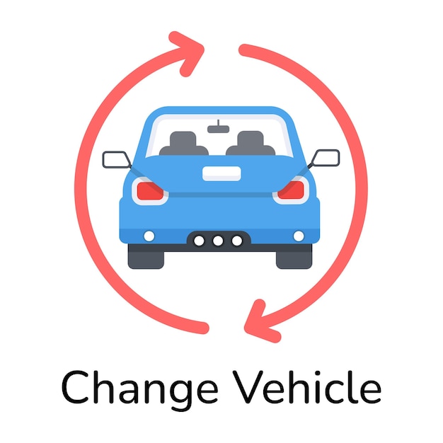 Ready to use flat icon of change vehicle