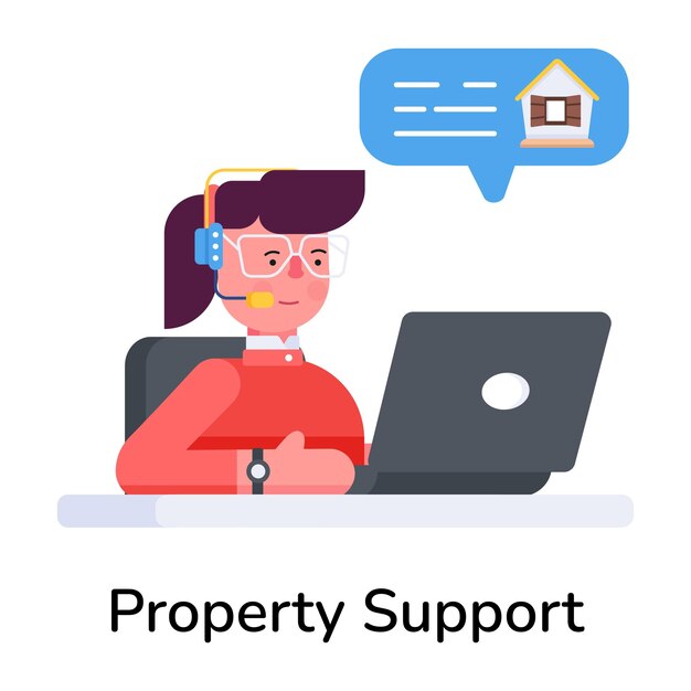 Ready to use flat icon of property support