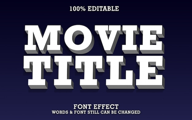 Real 3D text effect for movie itle