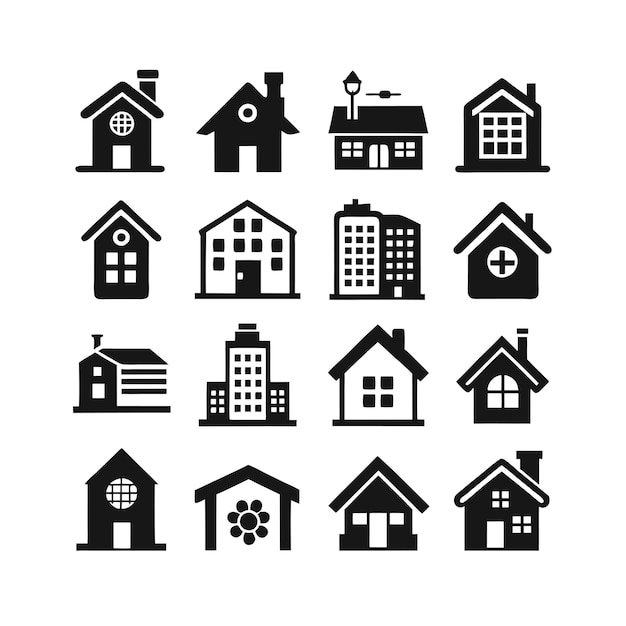 Real Estate and Home Icon Set Collection Vector for UI Documents Websites and Mobile Applications