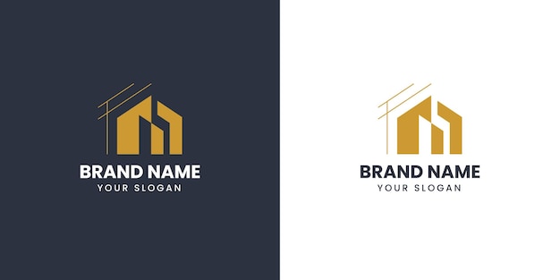 real estate building architecture with minimalist line art concept logo design vector template