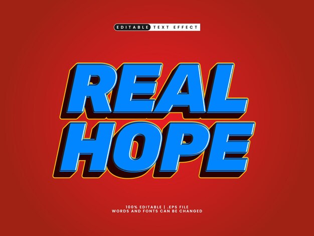 real hope editable text effect in simple and modern text style
