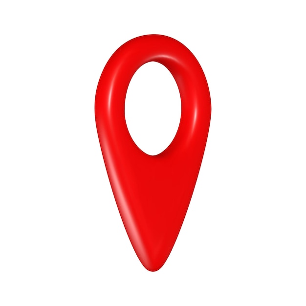 realistic 3d red geolocation map pin icon turned perspective view vector illustration isolated on