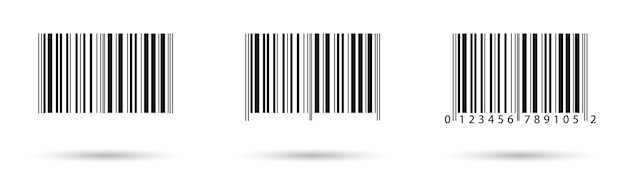 realistic barcode label template product identification code vector icon datum scan technology illustration