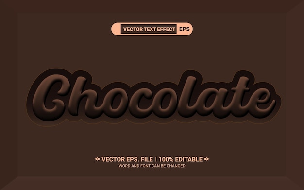 realistic chocolate 3d editable vector text effect