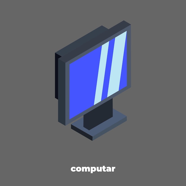 Realistic computer monitor isolated on transparent background Vector mockup Vector illustration