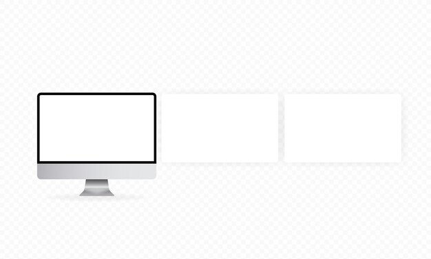 realistic computer monitor with an empty screen