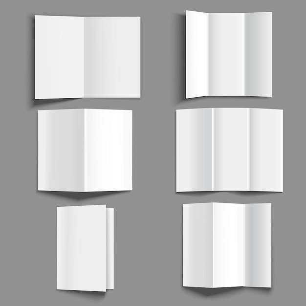 Realistic Detailed 3d Blank Flyers and Booklets Mock Up Set Empty Template Mockup Flyer
