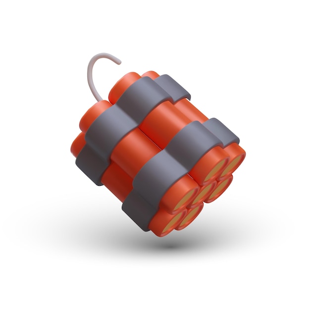 Realistic explosives dynamite checkers taped together Vector object side view