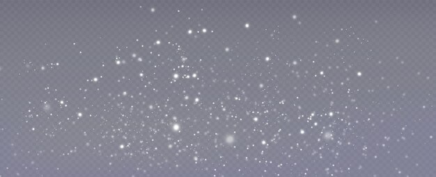 Realistic falling snow.Christmas background.Isolated on transparent background