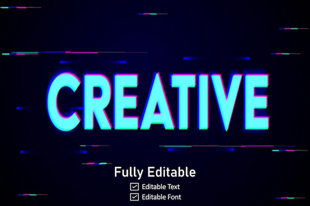 realistic glitch text effect for video game text for editable cyber monad vhs font