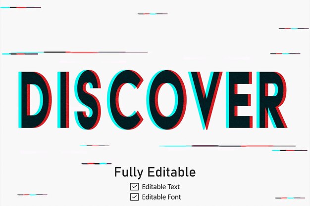 realistic glitch text effect for video game text for editable cyber monad vhs font