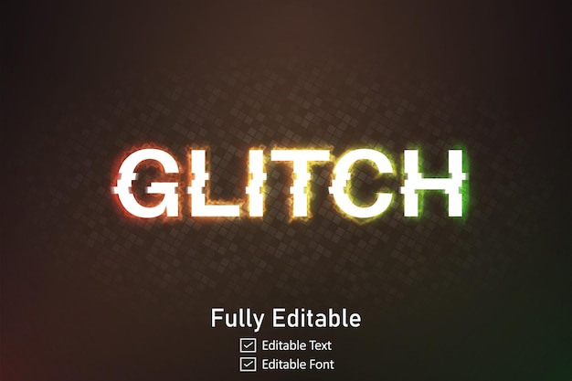 realistic glitch text effect for video game text for editable cyber monad vhs font
