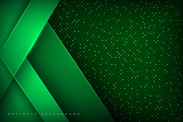 realistic green paper cut abstract background with modern light spots