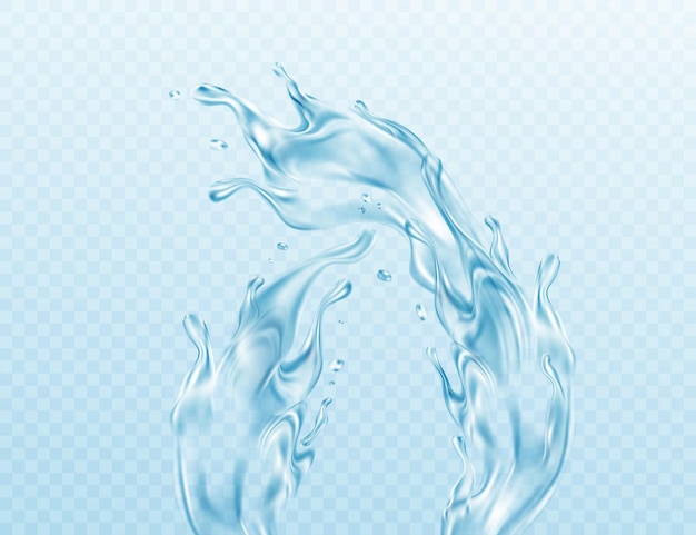 Realistic illustration Water splash isolated on transparent background. Real transparent water effect. Vector illustration EPS10