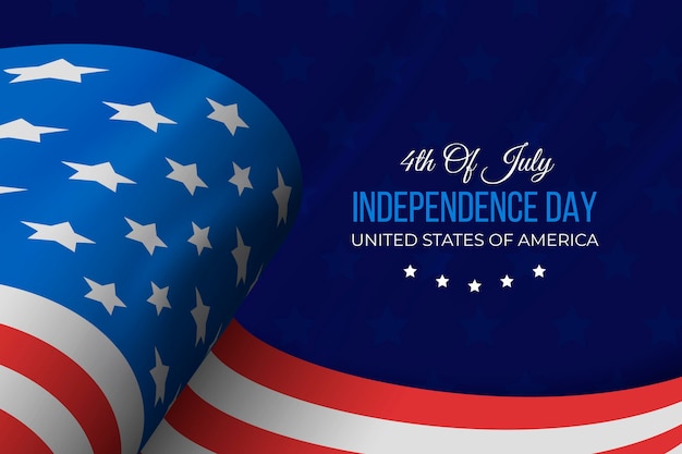 Realistic independence day with flag