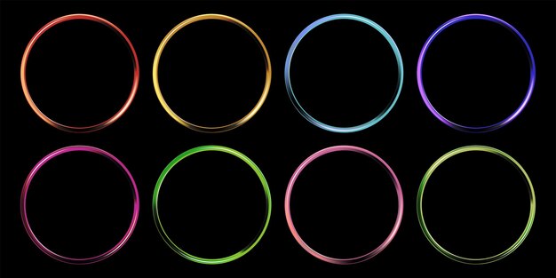 realistic light circle or round frame illustration
