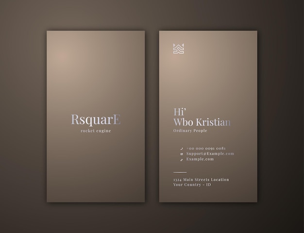 Realistic Luxury Vertical Business Card Editable Template