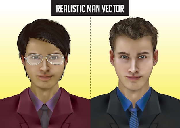 realistic man vector