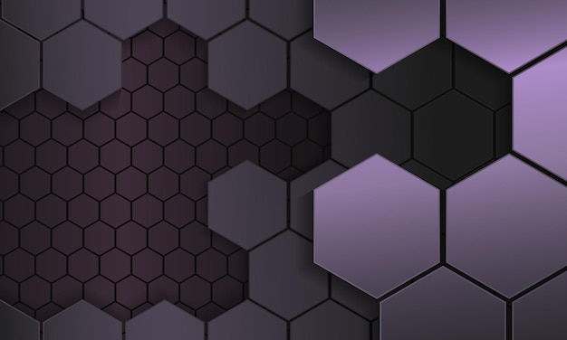 Realistic metal hexagon shape abstract background