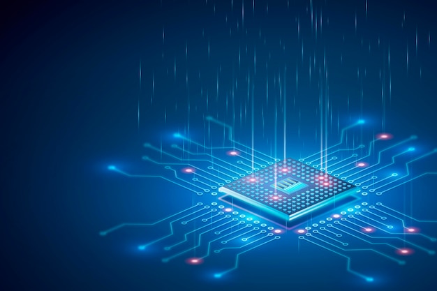 Realistic microchip processor background