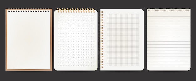 Realistic notebook pages or vector lined notepaper