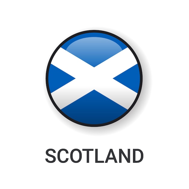 realistic round scotland flag icon vector isolated on white background for sport match icon
