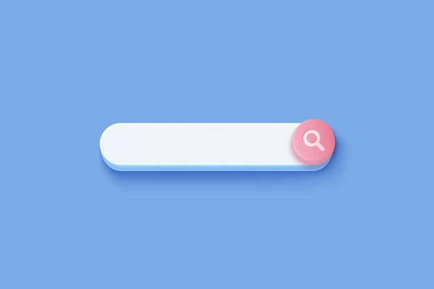 Realistic search bar on blue background Search form template for website and UI design