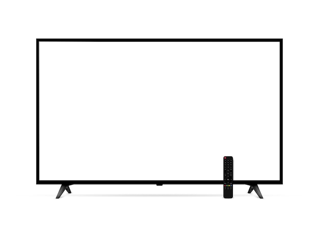 Realistic tv screen with remote control