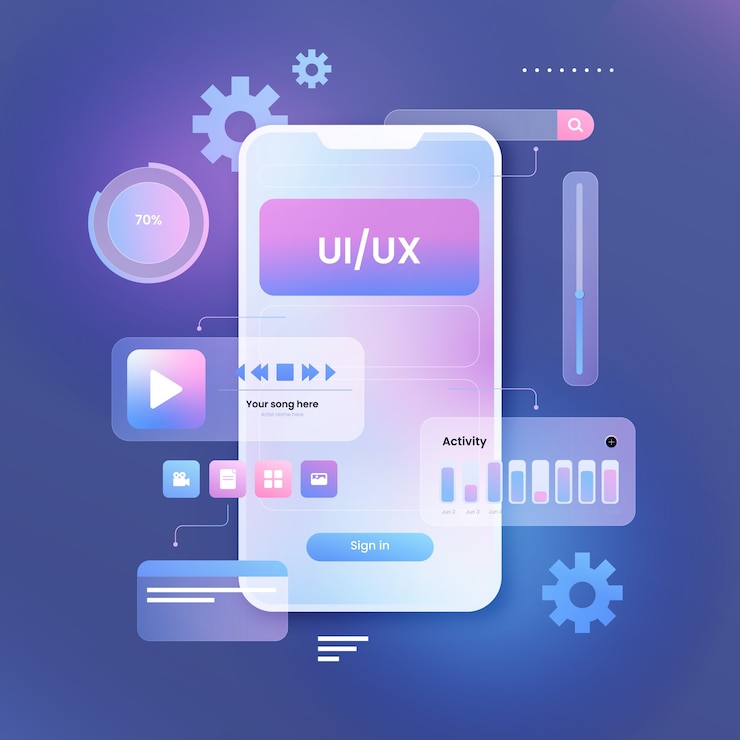 Vektör realistic ui/ux design illustration