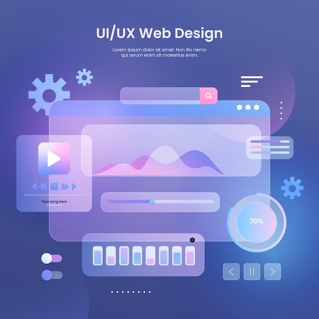 Realistic ui/ux design illustration