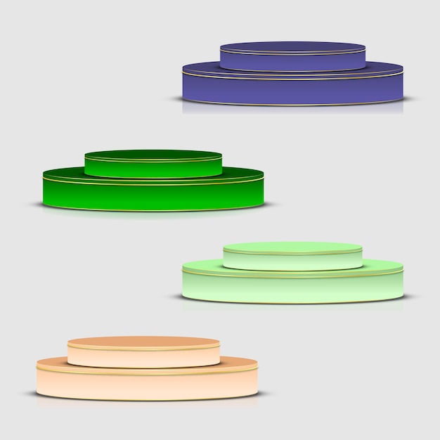 Realistic various podium set