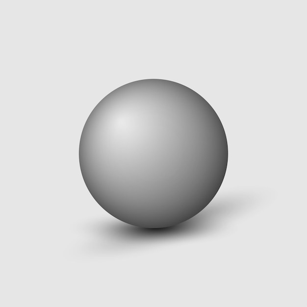Realistic white 3d sphere on light background Vector illustration