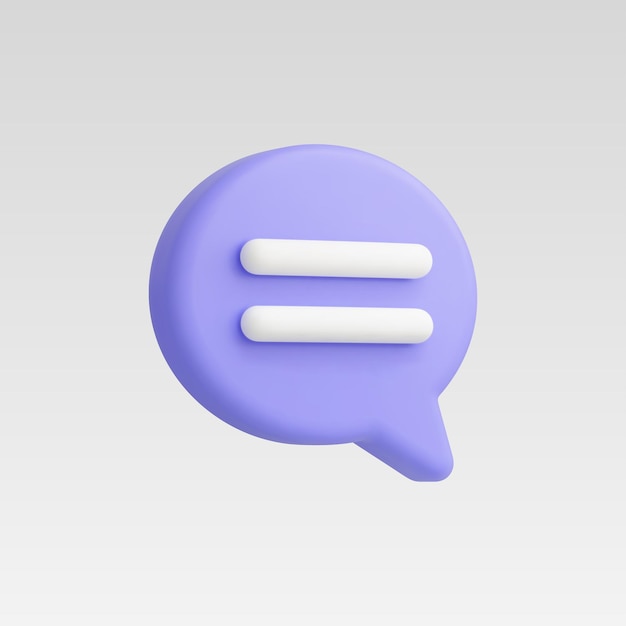 Realistisk 3D-rendering af chat- eller beskedikon. Vektorillustration