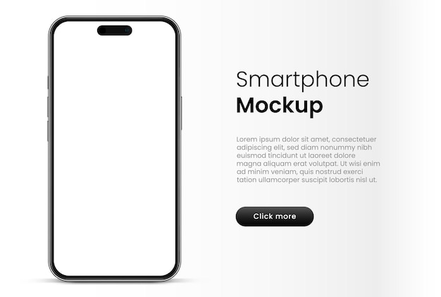Realistisk 3D-smartphone-mockup i høj kvalitet med isoleret baggrund. Smartphonemockup-samling