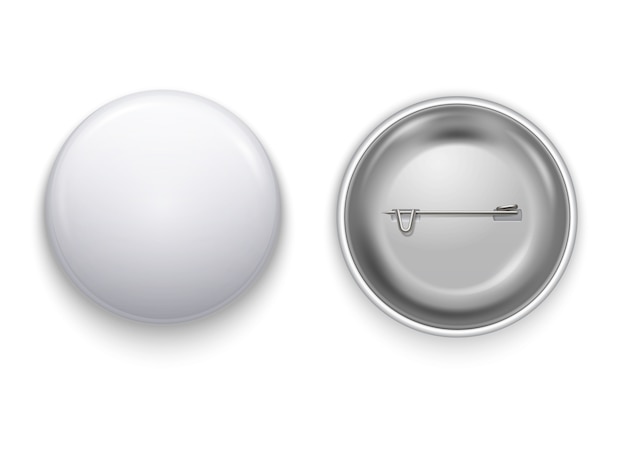 Realistisk hvidt tomt badge, vektor realistisk illustration