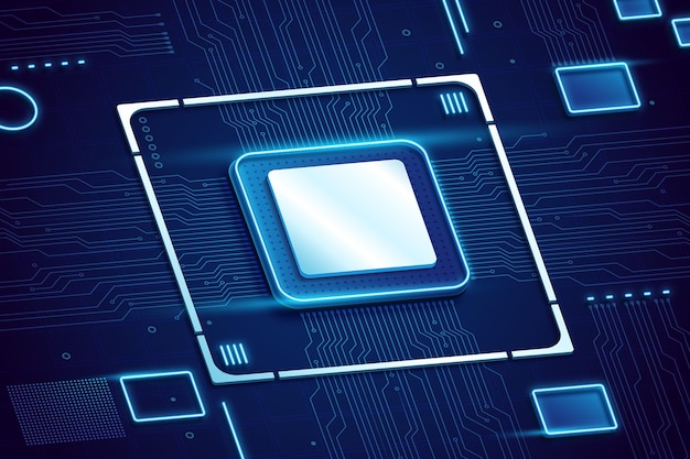Realistisk mikrochip processor baggrund
