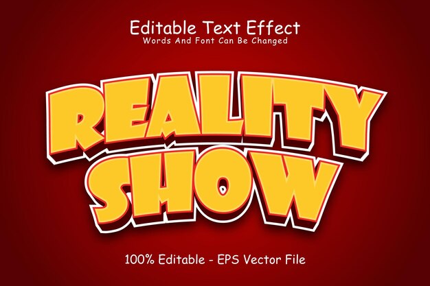 Reality show Editable Text Effect 3 Dimension Emboss Modern Style
