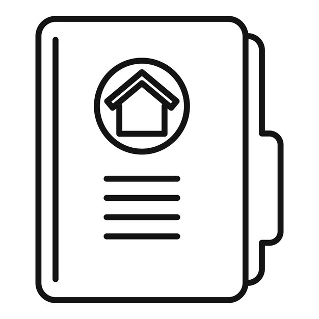 Realtor house folder icon Outline realtor house folder vector icon for web design isolated on white background